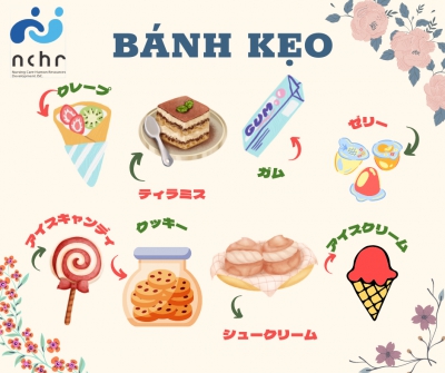 TỪ VỰNG TIẾNG NHẬT THEO CHỦ ĐỀ BÁNH KẸO